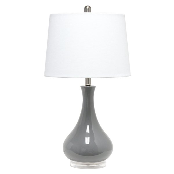 Lalia Home Droplet Table Lamp with Fabric Shade, Gray LHT-4005-GY